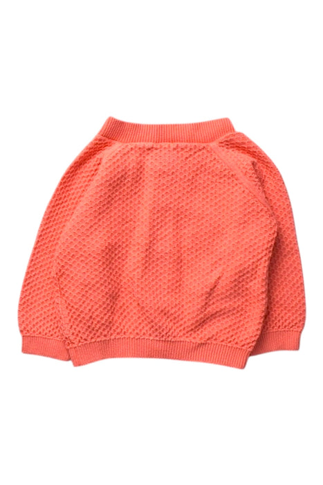 A Peach Cardigans from Petit Bateau in size 6-12M for girl. (Back View)