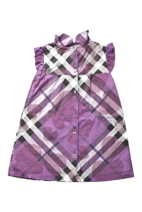 A Purple Short Sleeve Dresses from Burberry in size 6-12M for girl. (Back View)
