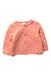 A Peach Puffer/Quilted Jackets from Petit Bateau in size 3-6M for girl. (Front View)