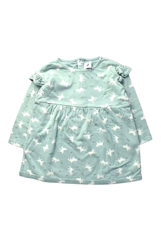 A Green Long Sleeve Dresses from Petit Bateau in size 18-24M for girl. (Front View)