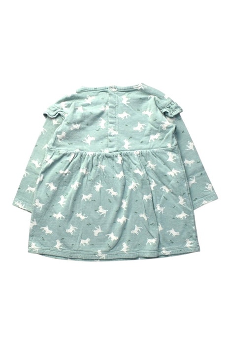 A Green Long Sleeve Dresses from Petit Bateau in size 18-24M for girl. (Back View)