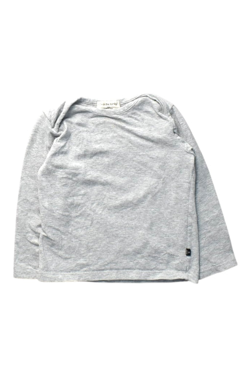 A Grey Long Sleeve T Shirts from 1 + in the family in size 12-18M for boy. (Front View)