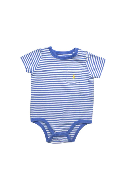A Blue Short Sleeve Bodysuits from Ralph Lauren in size 0-3M for boy. (Front View)