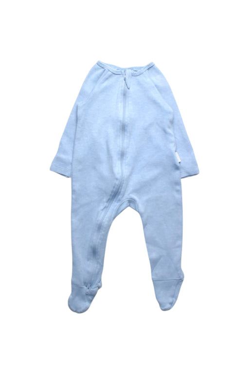 A Blue Onesies from Purebaby in size 3-6M for boy. (Front View)