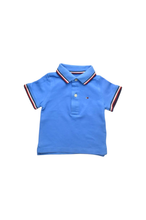 A Blue Short Sleeve Polos from Tommy Hilfiger in size 3-6M for boy. (Front View)
