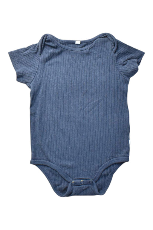 A Blue Short Sleeve Bodysuits from Mori in size 6-12M for boy. (Front View)