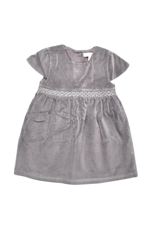 A Grey Short Sleeve Dresses from The Little White Company in size 12-18M for girl. (Front View)