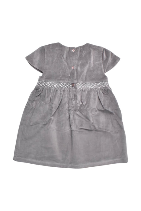 A Grey Short Sleeve Dresses from The Little White Company in size 12-18M for girl. (Back View)