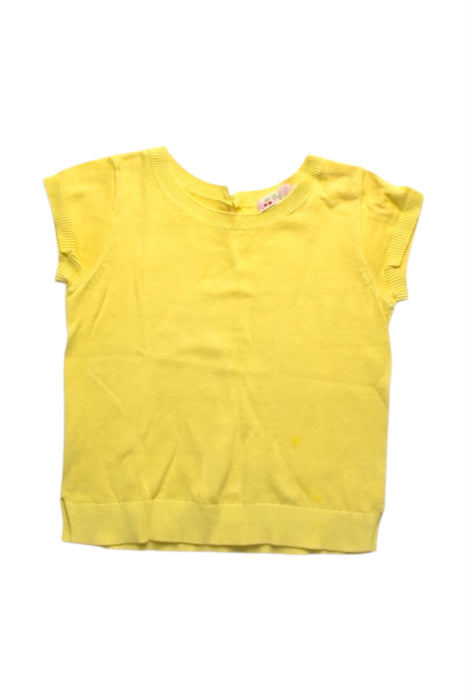 A Yellow Short Sleeve Tops from Bonpoint in size 4T for girl. (Front View)