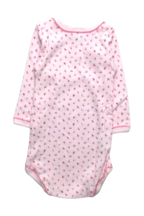 A Pink Long Sleeve Bodysuits from Petit Bateau in size 3-6M for girl. (Back View)