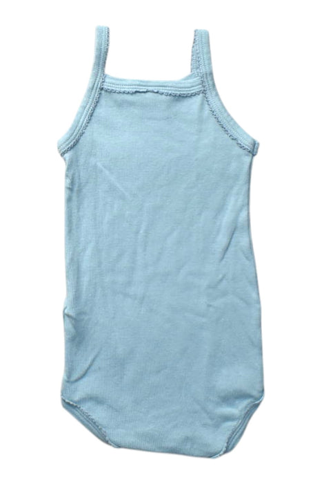 A Blue Sleeveless Bodysuits from Petit Bateau in size 6-12M for girl. (Back View)