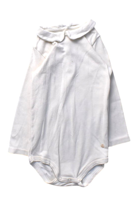 A White Long Sleeve Bodysuits from Petit Bateau in size 12-18M for girl. (Back View)