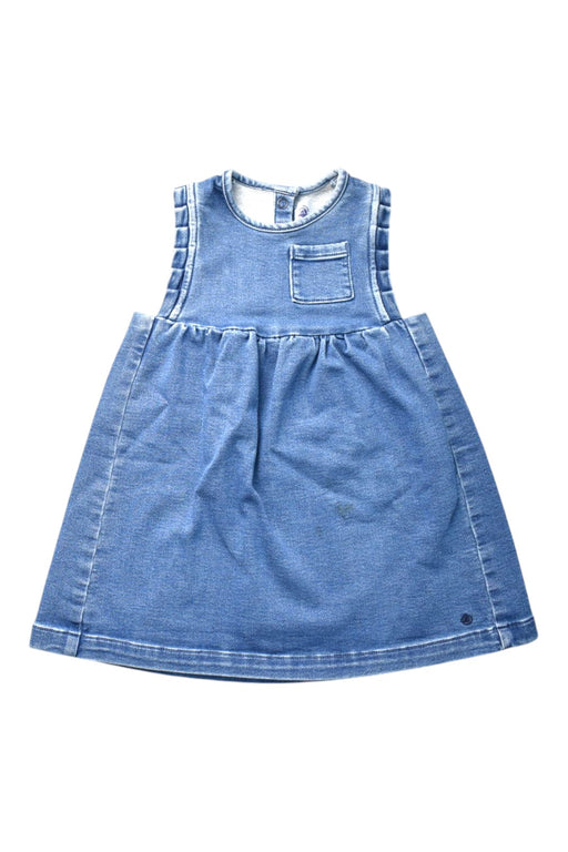 A Blue Sleeveless Dresses from Petit Bateau in size 18-24M for girl. (Front View)