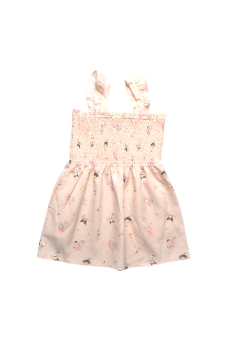 A Pink Sleeveless Dresses from L'zzie x Sanrio in size 6T for girl. (Back View)