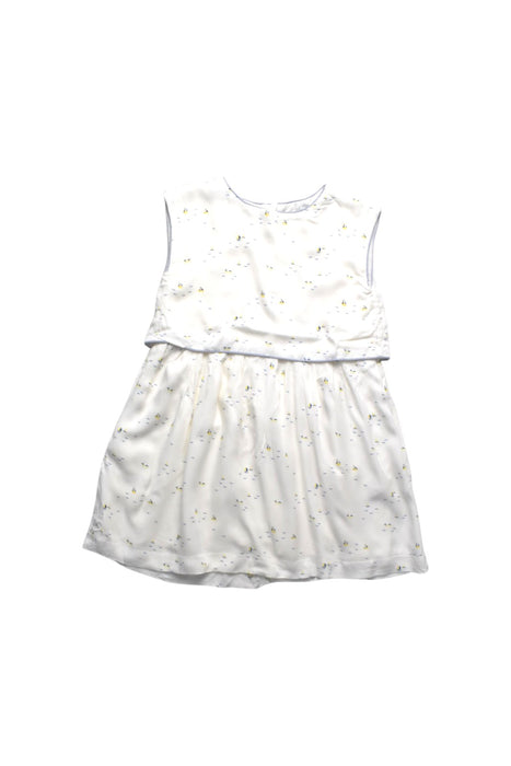 A White Sleeveless Dresses from Chateau de Sable in size 4T for girl. (Front View)