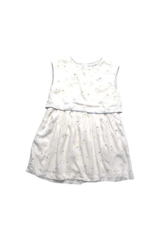 A White Sleeveless Dresses from Chateau de Sable in size 4T for girl. (Front View)