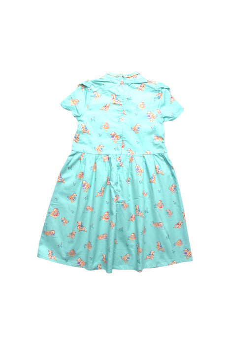 A Blue Short Sleeve Dresses from Elly in size 5T for girl. (Back View)