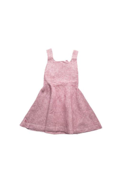 A Pink Overall Dresses from Bochechas in size 5T for girl. (Front View)