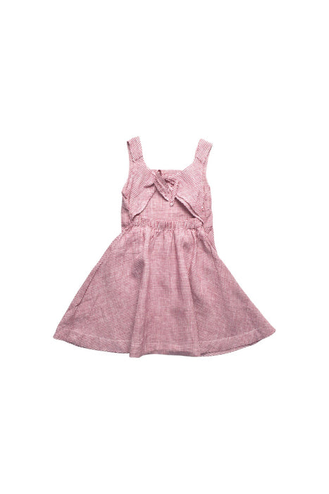 A Pink Overall Dresses from Bochechas in size 5T for girl. (Back View)