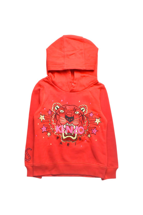 A Red Hooded Sweatshirts from Kenzo in size 6T for girl. (Front View)