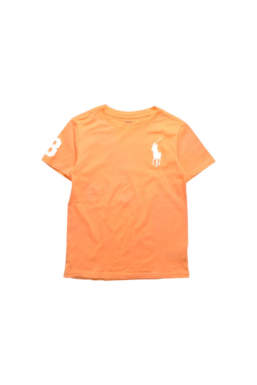 A Orange Short Sleeve T Shirts from Polo Ralph Lauren in size 7Y for boy. (Front View)
