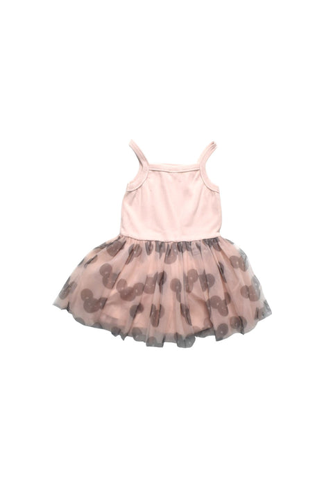A Pink Sleeveless Dresses from Huxbaby in size 4T for girl. (Back View)