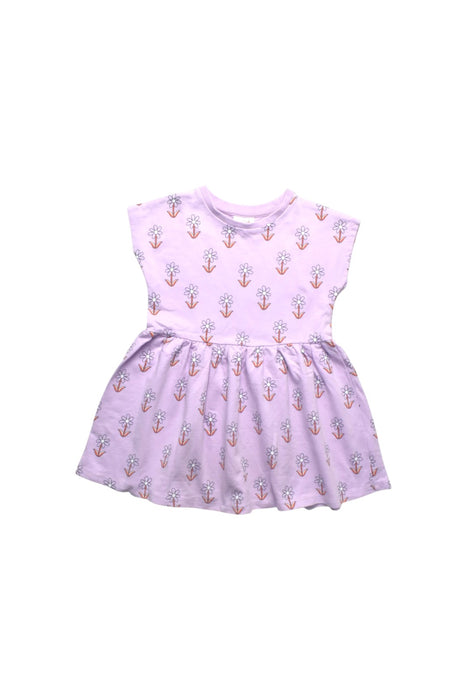 A Purple Short Sleeve Dresses from Seed in size 4T for girl. (Front View)