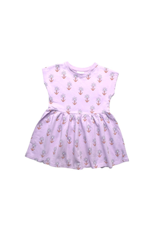 A Purple Short Sleeve Dresses from Seed in size 4T for girl. (Front View)