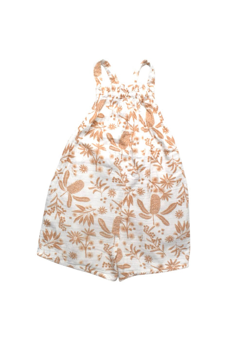 A Beige Sleeveless Rompers from Seed in size 4T for girl. (Front View)