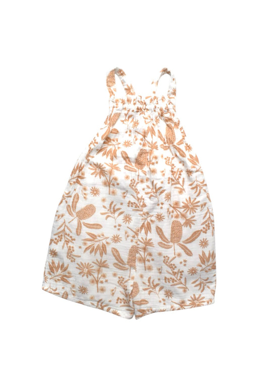 A Beige Sleeveless Rompers from Seed in size 4T for girl. (Front View)