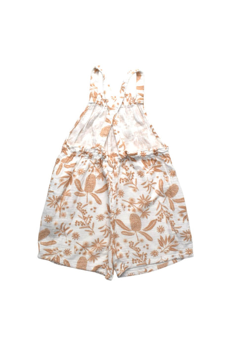 A Beige Sleeveless Rompers from Seed in size 4T for girl. (Back View)