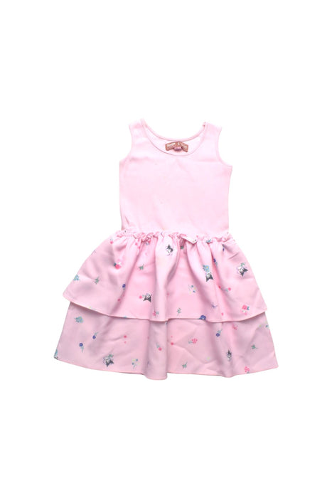 A Pink Sleeveless Dresses from L'zzie x Sanrio in size 4T for girl. (Front View)