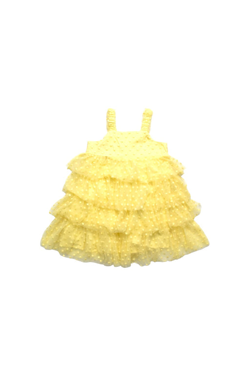 A Yellow Sleeveless Dresses from Seed in size 4T for girl. (Front View)