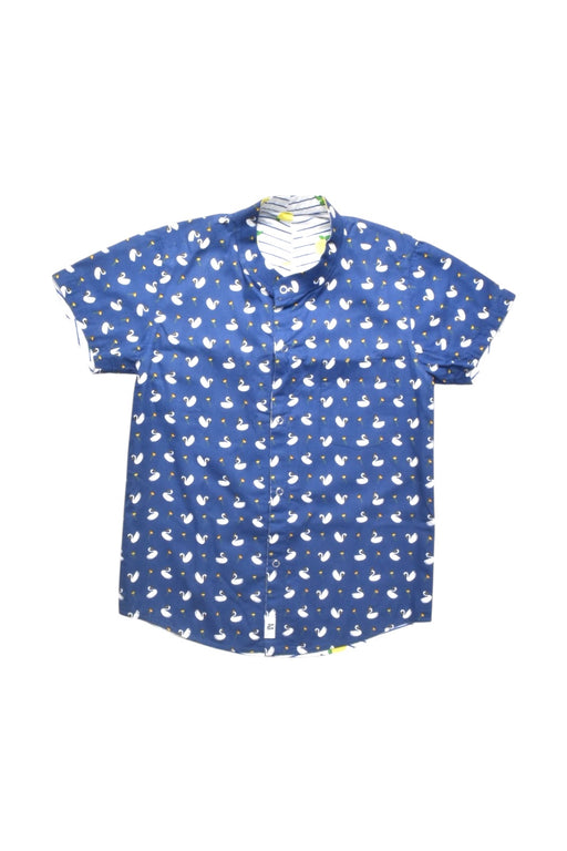 A Blue Short Sleeve Shirts from Maison Q in size 5T for boy. (Front View)