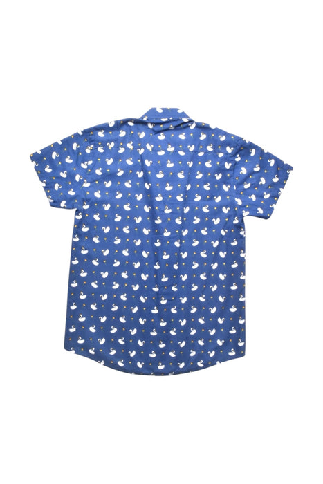 A Blue Short Sleeve Shirts from Maison Q in size 5T for boy. (Back View)