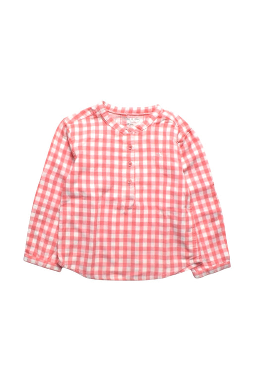 A Pink Long Sleeve Shirts from Chateau de Sable in size 4T for boy. (Front View)