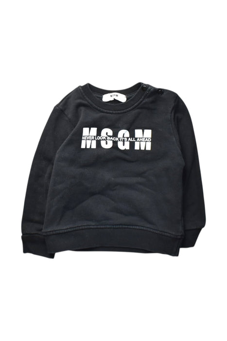 A Black Crewneck Sweatshirts from MSGM in size 12-18M for boy. (Front View)