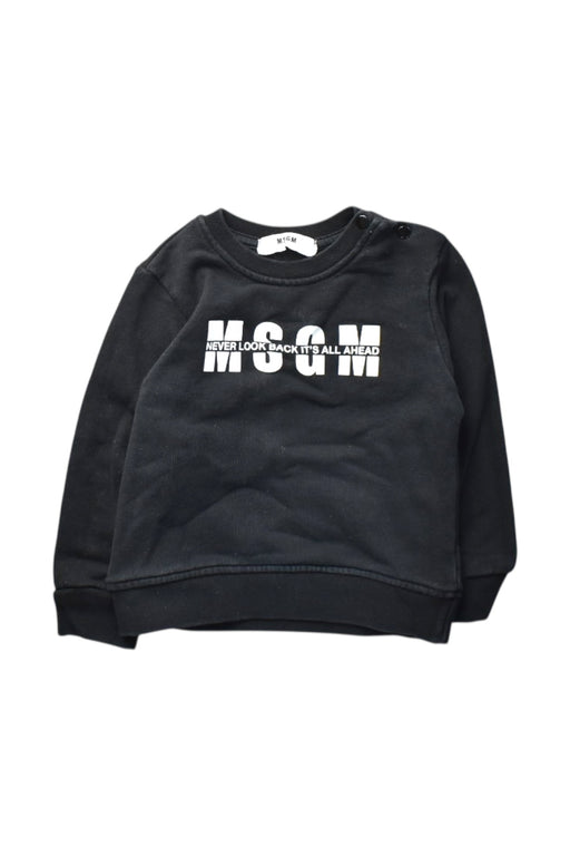 A Black Crewneck Sweatshirts from MSGM in size 12-18M for boy. (Front View)
