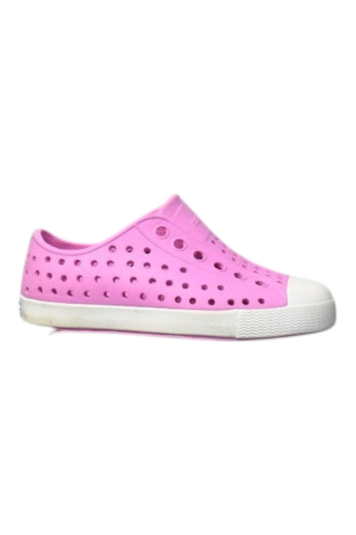 A Pink Slip Ons from Native Shoes in size 18-24M for girl. (Front View)