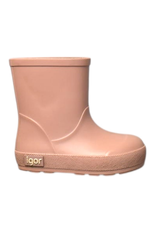 A Peach Rain Boots from Igor in size 18-24M for girl. (Front View)