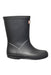 A Black Rain Boots from Hunter in size 5T for boy. (Front View)