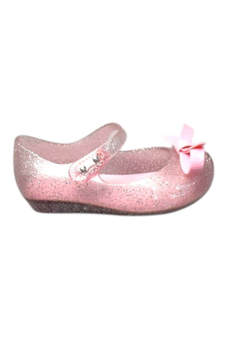 A Pink Flats from Mini Melissa in size 6T for girl. (Front View)