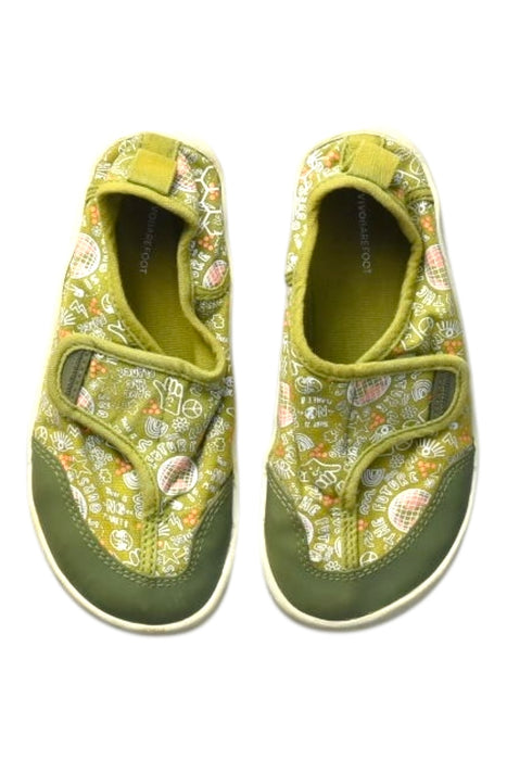 A Green Slip Ons from Vivobarefoot in size 5T for girl. (Back View)