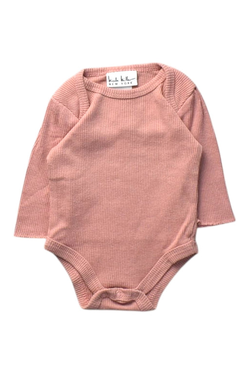 A Pink Long Sleeve Bodysuits from Nicole Miller in size 0-3M for girl. (Front View)