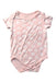 A Pink Short Sleeve Bodysuits from Not Too Big  in size 6-12M for girl. (Front View)