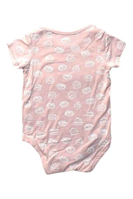 A Pink Short Sleeve Bodysuits from Not Too Big  in size 6-12M for girl. (Back View)