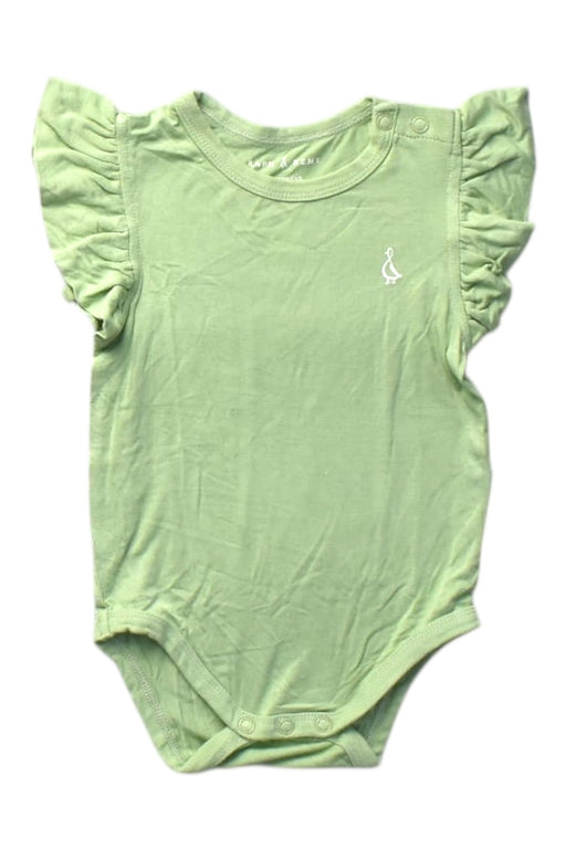 A Green Short Sleeve Bodysuits from Raph and Remy in size 6-12M for girl. (Front View)