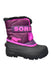 A Pink Winter Boots from Sorel in size 5T for girl. (Front View)