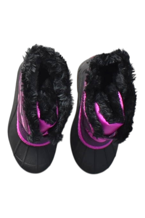 A Pink Winter Boots from Sorel in size 5T for girl. (Back View)