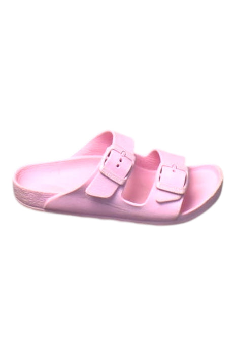 A Pink Sandals from Birkenstock in size 6T for girl. (Front View)